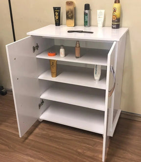 Armário De Chão Lavanderia Cor Branca Prateleira Produtos Cor do móvel Branco