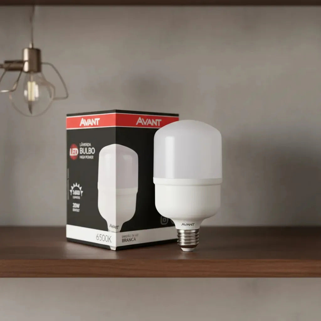 Kit 5 Lâmpadas Bulbo Alta Potência 20w 6500k Atacado Avant Luz Branco-frio
