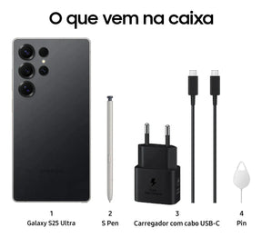 Celular Galaxy S25 Ultra 5g, 256gb, 12gb, Câm. Quád. Titanium Black