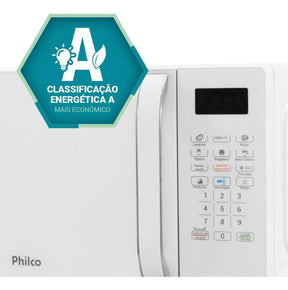 Micro-ondas Philco 20L Branco Pintura Limpa Fácil PMO23B