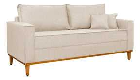 Sofá Beny 3 Lugares 1,80 Cru Moderno Confortável Design Clean Com