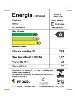 Micro-ondas Electrolux Branco 23L Efficient ME23B
