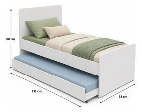 Cama Bicama Jm Barreto Solteiro Cor Branco Fabricado Em Mdf