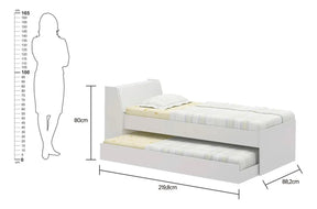Cama Solteiro Bicama Ditália Bb-28 Branco