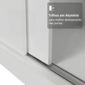 Guarda Roupa Casal Madesa Mônaco 3 Portas De Correr Cor Branco 109309