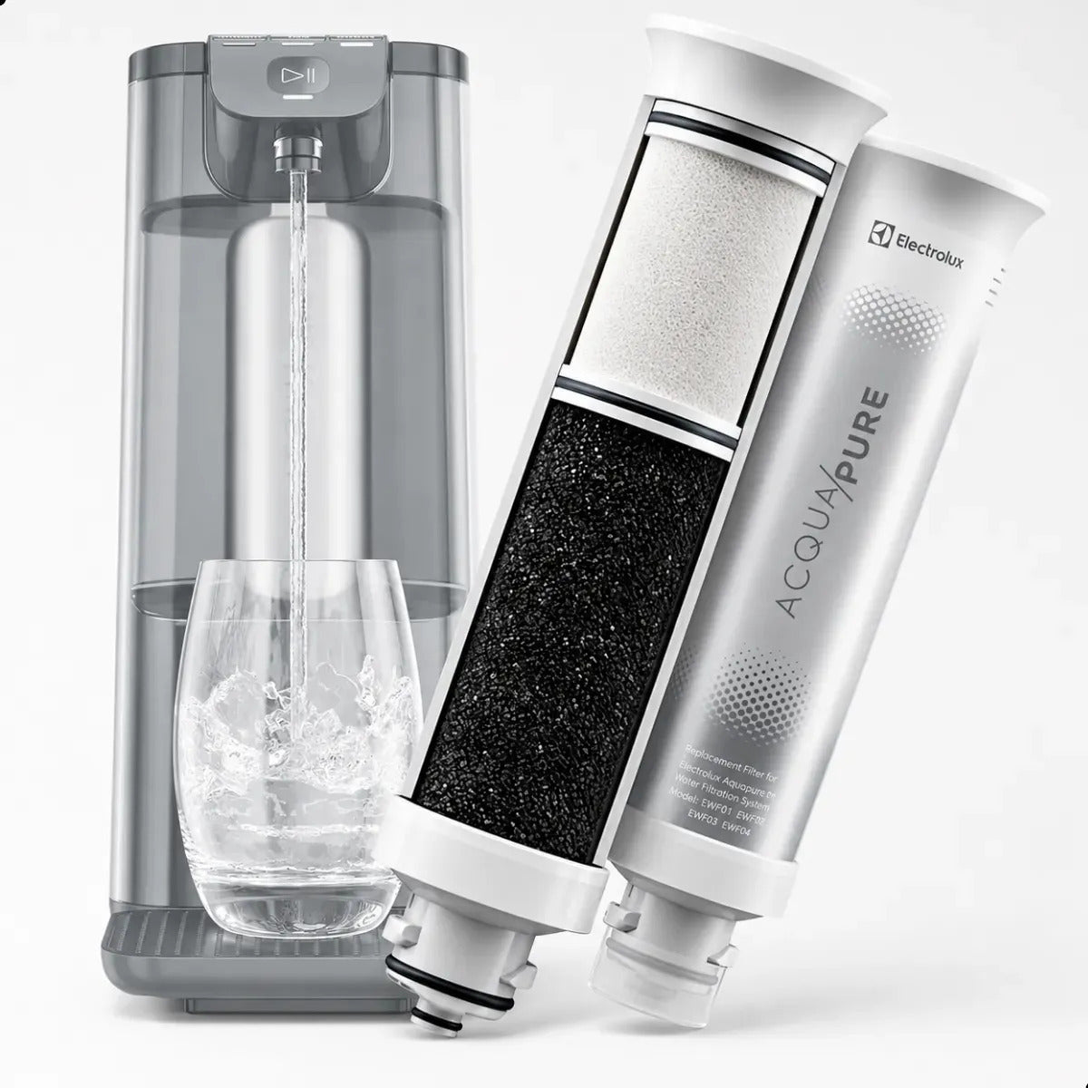 Kit 2 Refil De Água Acqua Pure Electrolux Pe12a Pe12b Pe12g PC01X, Cor Marrom-claro