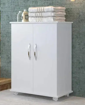 Armário De Chão Lavanderia Cor Branca Prateleira Produtos Cor do móvel Branco