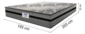 Cama Box Baú King Colchão Gazin com Molas Ensacadas Rubi Cinza/Preto