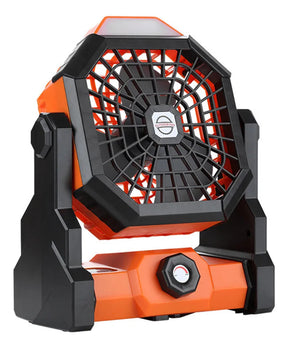 Ventilador De Acampamento Recarregável Portátil Com Led Luz Cor Laranja