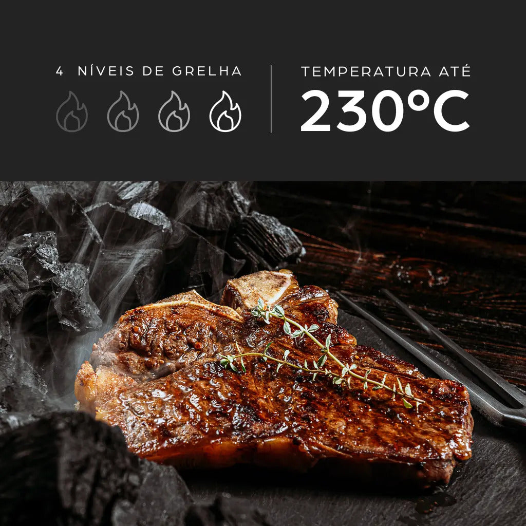 Fritadeira Elétrica Air Fryer Wap Barbecue Wc Ab1090 Smoker Função Defumado E 4 Níveis De Grelha