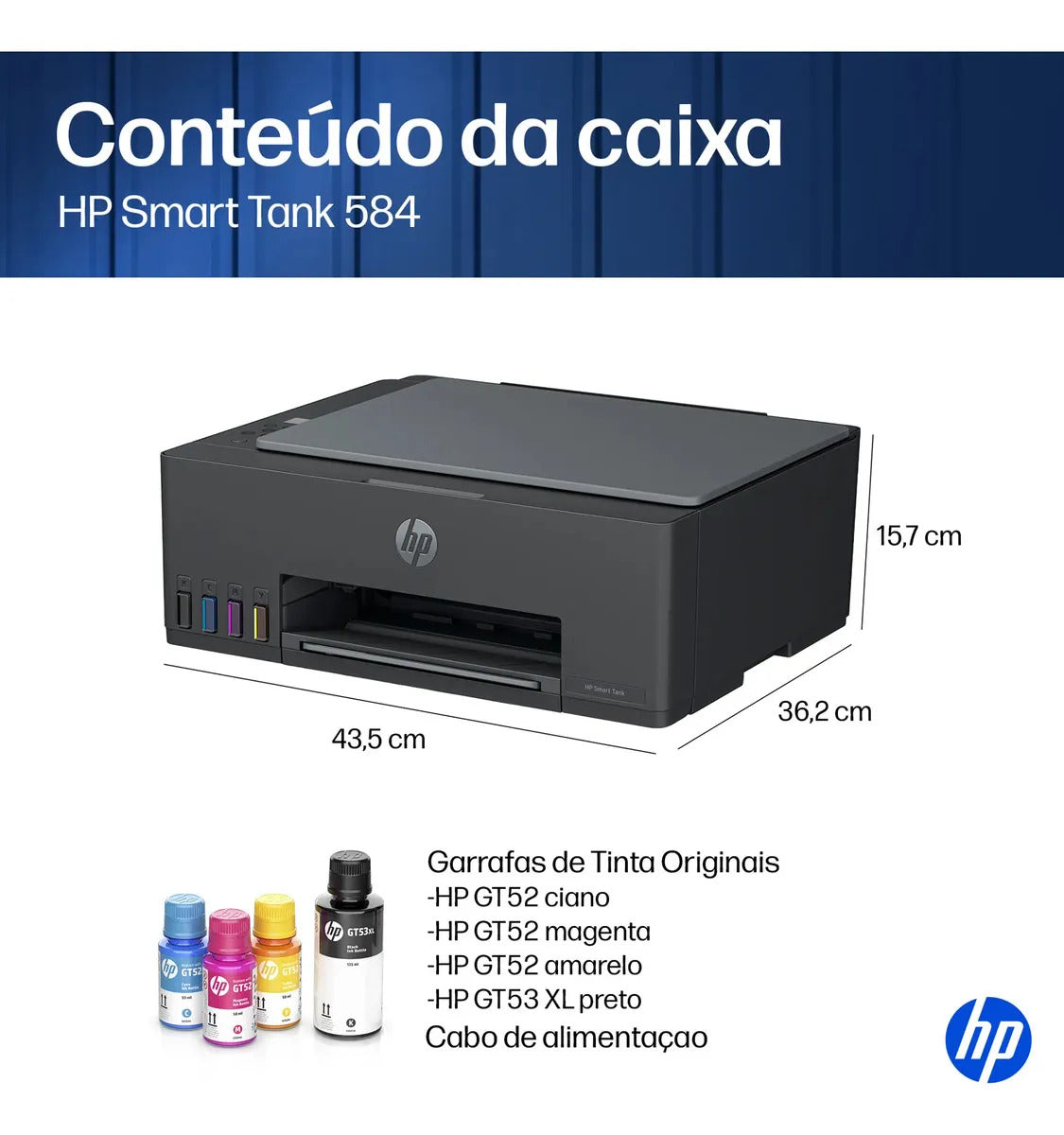 Impressora Multifuncional HP Smart Tank 584 - Preta