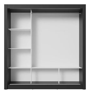 Guarda Roupa Casal Mônaco Madesa 3 Portas Correr Espelho Pr Cor Preto/Rustic 1093D81E