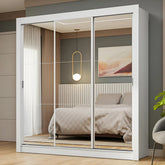 Guarda-roupa Casal 3 Portas Correr Espelho Nobre Madesa Cor Branco