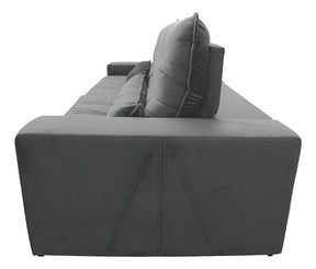 Sofá Retrátil Reclinável Zurique 2,50m Suede Velut Cinza Molas no Assento - King House