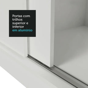 Guarda-roupa Casal 3 Portas Correr Espelho Nobre Madesa Cor Branco