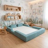 Cama Montessoriana Casal Ninho 100% Espuma Keiko Cor Verde Água
