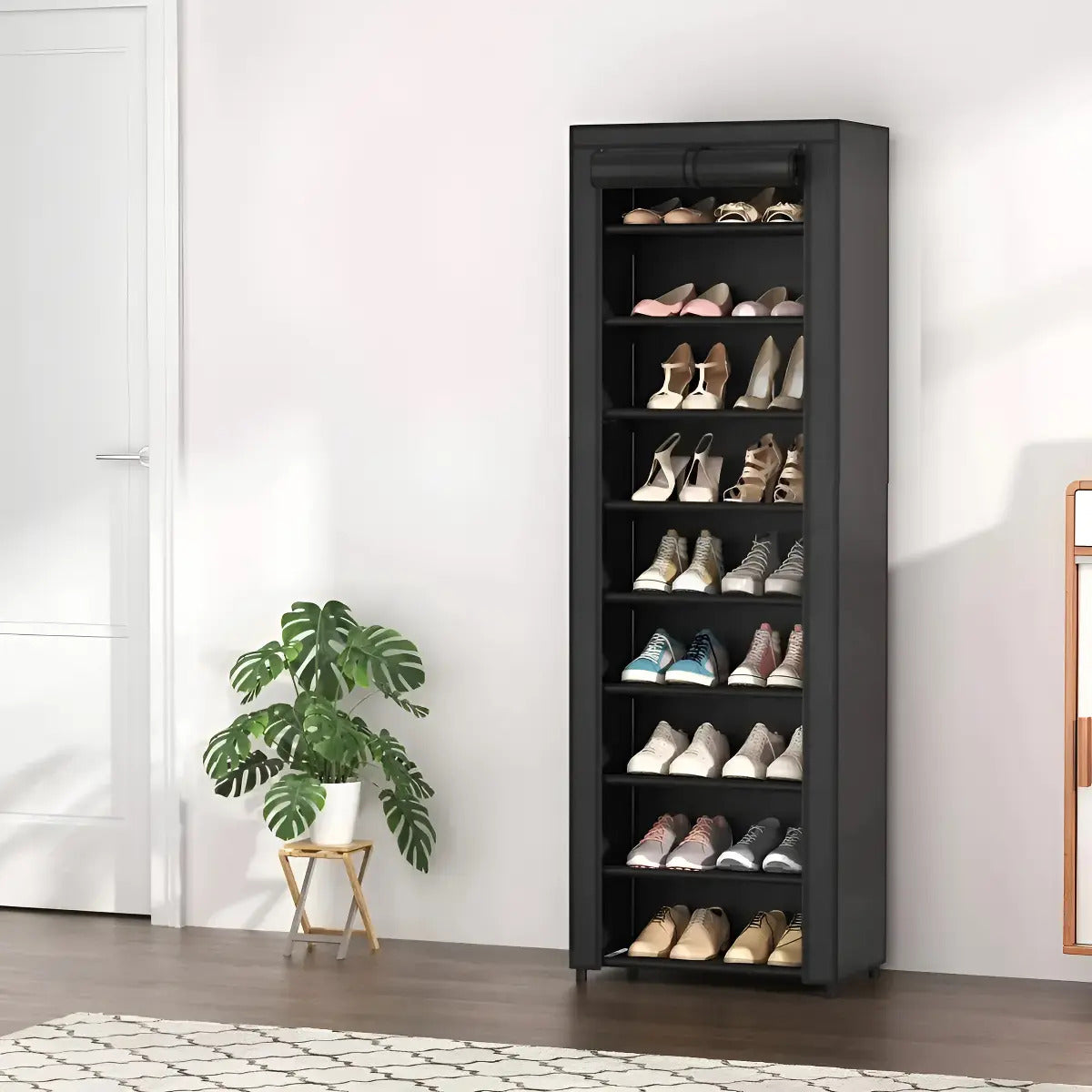 Sapateira Organizador De Sapatos Com 9 Prateleiras Tnt Cor Preto