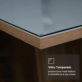 Mesa Lyli com Vidro Temperado