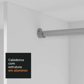 Guarda-roupa Casal 3 Portas Correr Espelho Nobre Madesa Cor Branco