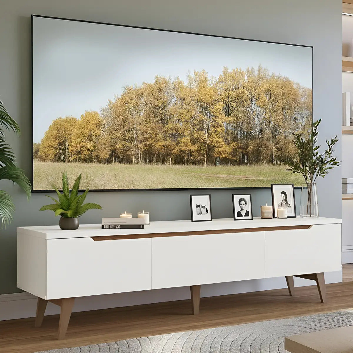 Rack Tv Até 80 Polegadas 180cm 2 Por 1 Gav Toronto Madesa Br Branco