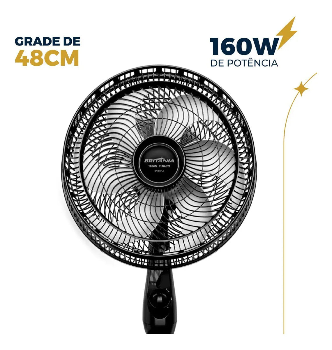 Ventilador de Coluna Britânia 6 Pás de 40cm 160W BVC41A