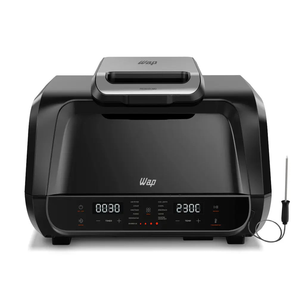 Fritadeira Elétrica Air Fryer Wap Barbecue Wc Ab1090 Smoker Função Defumado E 4 Níveis De Grelha