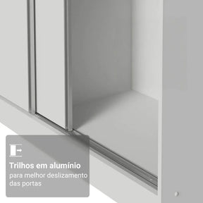 Guarda Roupa Casal Armário Quarto 100% Mdf C Espelho Madesa Royale 3 Portas Cor Branco 106209