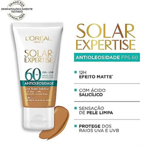 Protetor Solar Loréal Paris Antioleosidade Fps60 Cor 3.0 40g