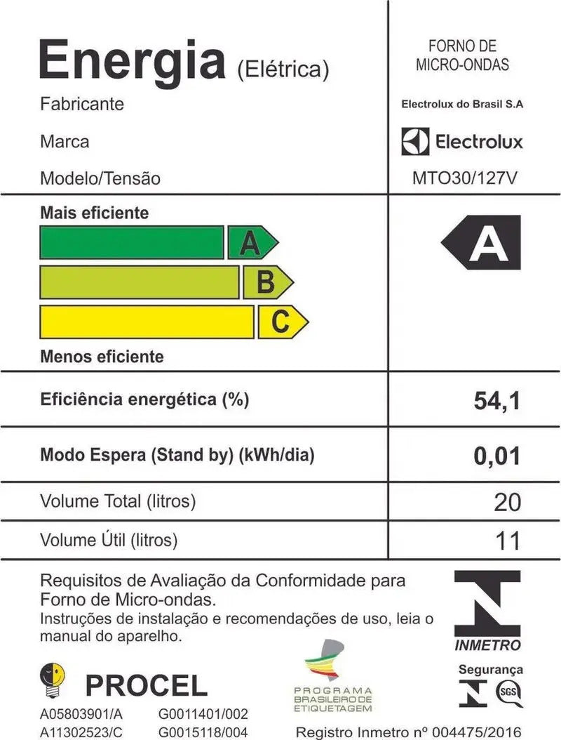 Micro-ondas Electrolux 20l Branco MTO30