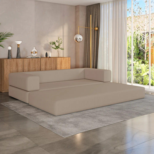Sofá-cama Compacto 100% Espuma Envio Compacto Em Caixa