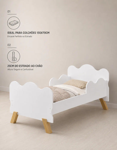 Mini Cama Angel Nuvem Infantil Com Colchão Frete Gratis