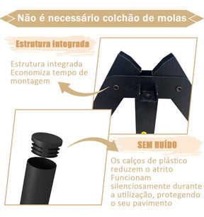 Cama Ferro De Casal De Cabeceira Estilo Moderno Facil Instal