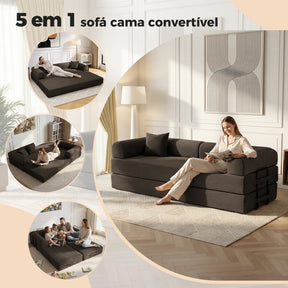 Sofá Cama 3 Lugares Retrátil Reclinável Multifuncional 2,00m