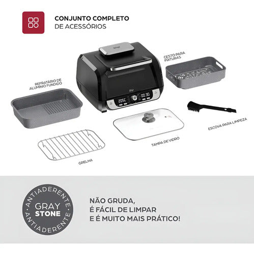 Air Fryer Fritadeira Elétrica Wap Barbecue 12 Em 1, 10l 127v