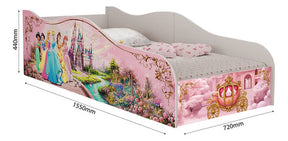 Cama Infantil Juvenil Princesas Rosa Montessori Com Colchão