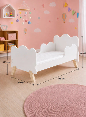 Mini Cama Angel Nuvem Infantil Com Colchão Frete Gratis