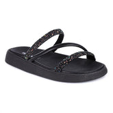 Chinelo Feminina Moleca Strass Brilhosa Macia Papete Flat