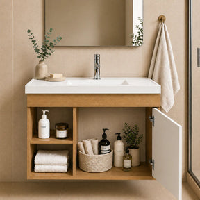 Gabinete Para Banheiro Com Cuba Compacta Design Clean