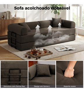 Sofá Cama 3 Lugares Retrátil Reclinável Multifuncional 2,00m