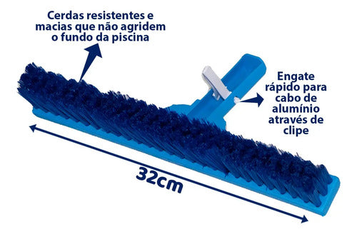 Kit Limpeza De Piscina Aspirador Escova Cabo Mangueira 6m