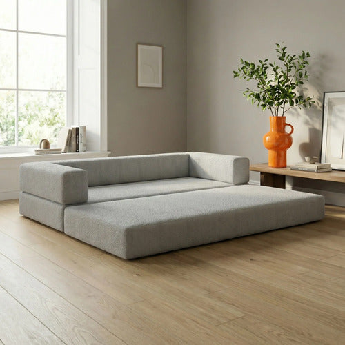 Sofá Cama 160cm Moderno 100% Espuma D33 Prensado Caixa