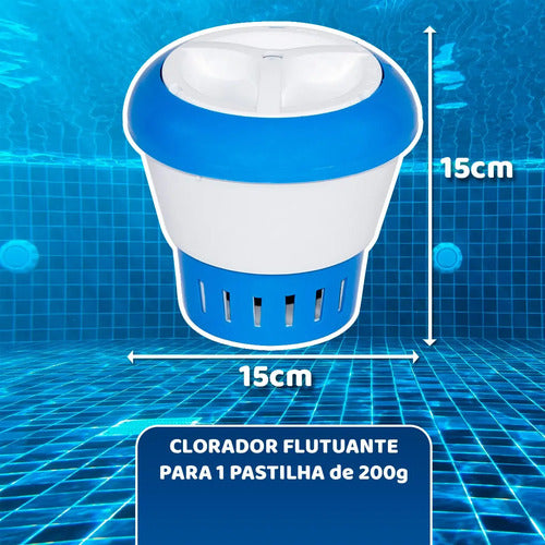 Kit Limpeza De Piscina Aspirador Escova Cabo Mangueira 6m