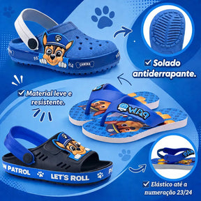 Kit 3 Em 1 Sandália + Babuche + Chinelo Infantil Menino Kids