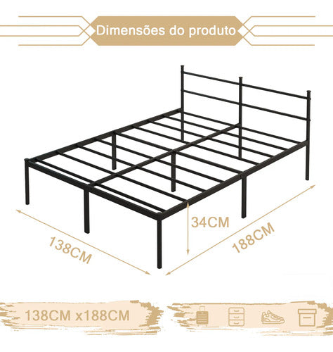 Cama Ferro De Casal De Cabeceira Estilo Moderno Facil Instal