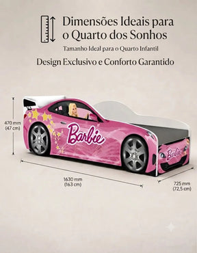 Cama Carro Infantil Da Barbie Com Proteção Meninas