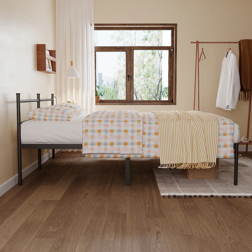 Cama Ferro De Casal De Cabeceira Estilo Moderno Facil Instal