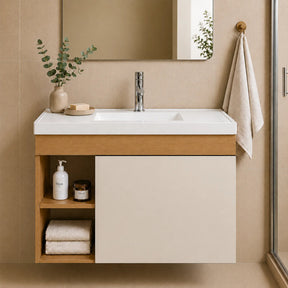 Gabinete Para Banheiro Com Cuba Compacta Design Clean
