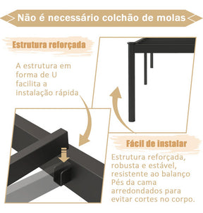 Cama Ferro De Casal De Cabeceira Estilo Moderno Facil Instal