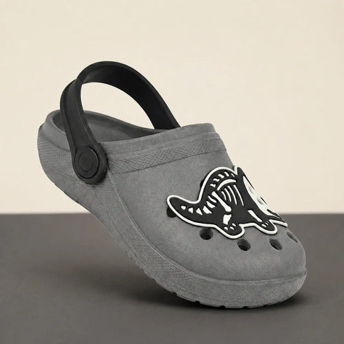 Kit Tênis Infantil Escolar Slip On Menino + Babuche Dino