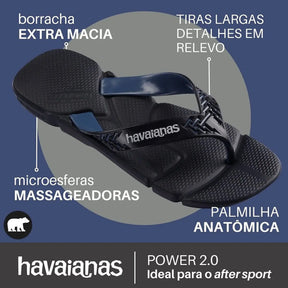 Chinelo Havaianas Masculino Power 2.0 Anatômica Massageadora